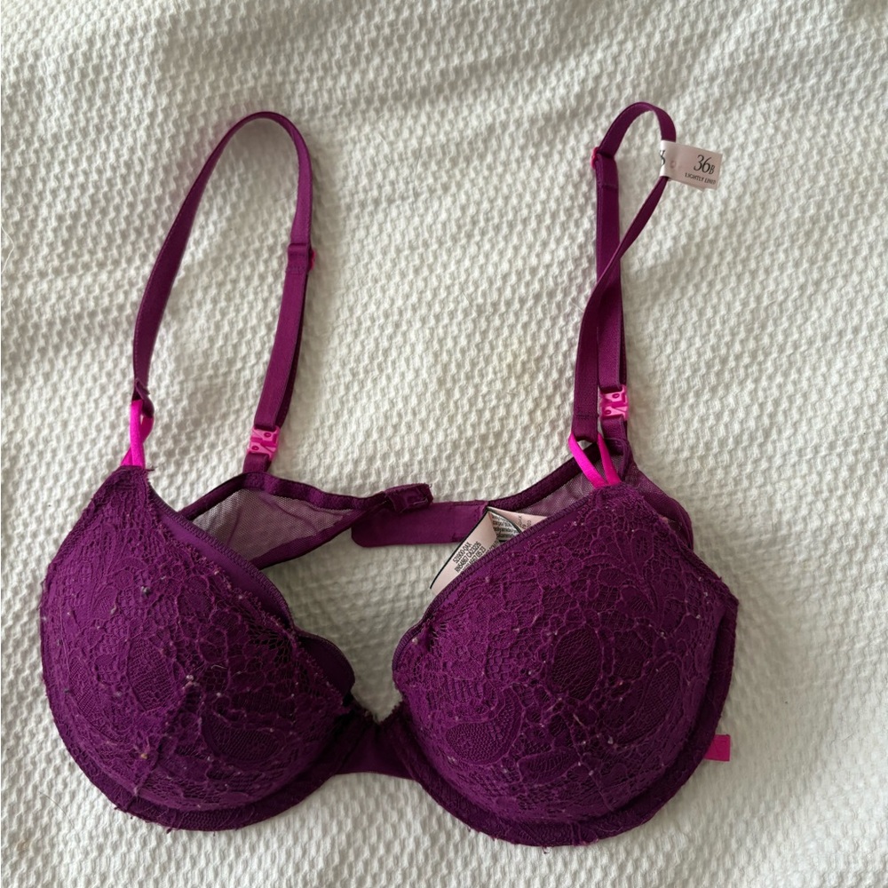Victoria's Secret Deep Purple Lace Bra